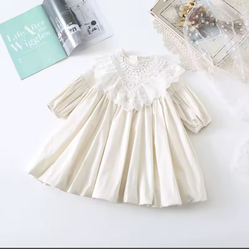 3/$25 Baby Lace Balloon Dress 80cm White/Cream